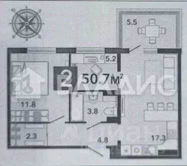 2-к кв. Пензенская область, Пензенский район, Засечный сельсовет, с. ... - Фото 2