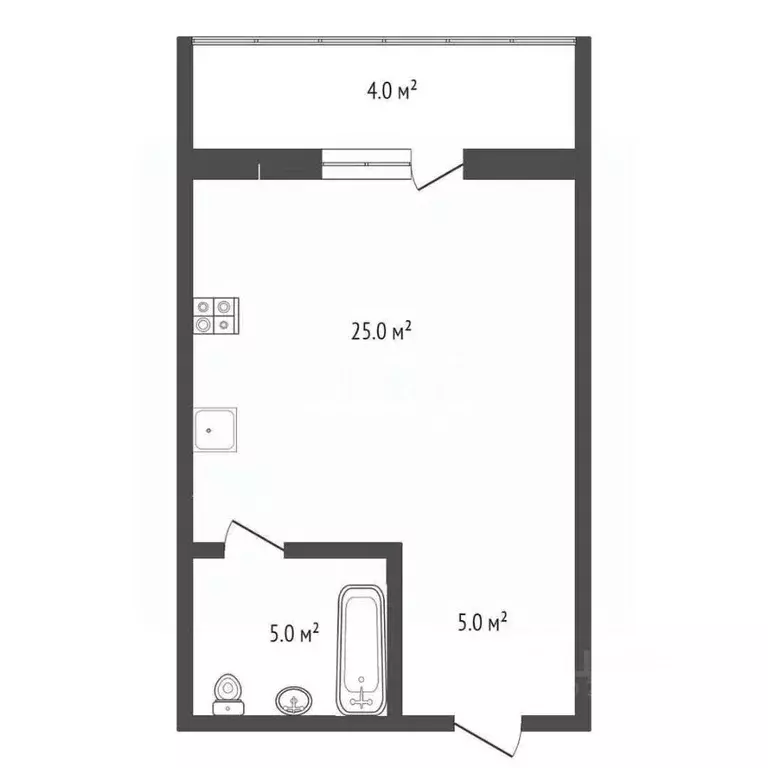 Студия Севастополь ш. Фиолентовское, 134к1 (34.4 м) - Фото 2