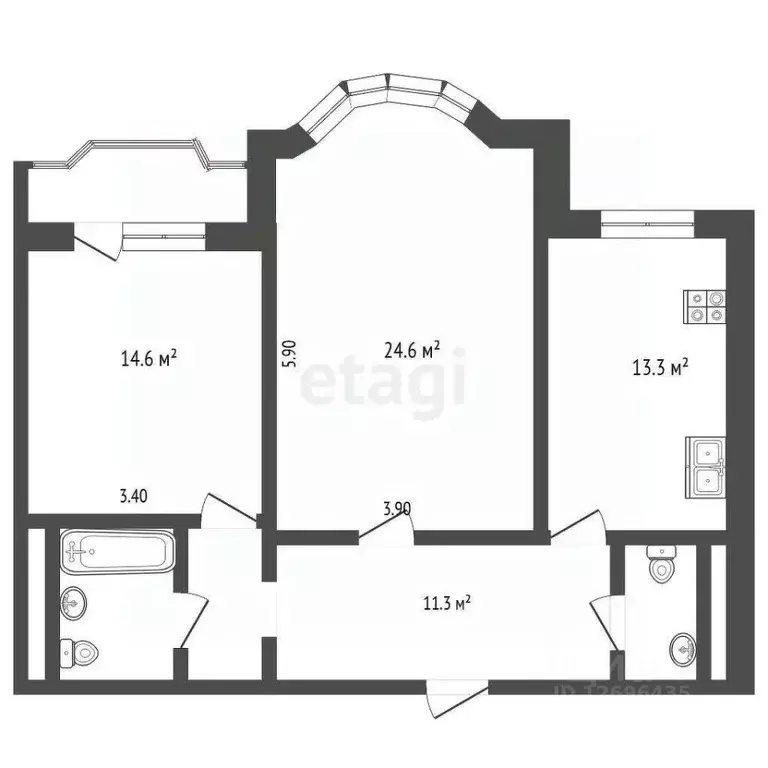 2-к кв. Московская область, Красногорск бул. Подмосковный, 2 (71.1 м) - Фото 1
