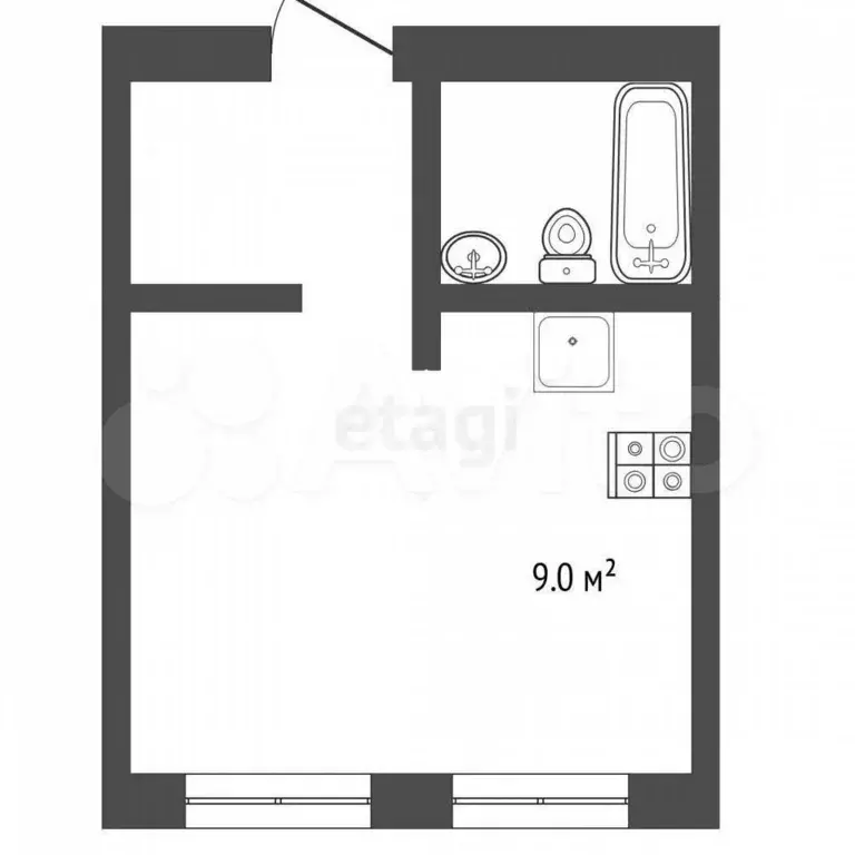 Квартира-студия, 32,9 м, 7/8 эт. - Фото 0