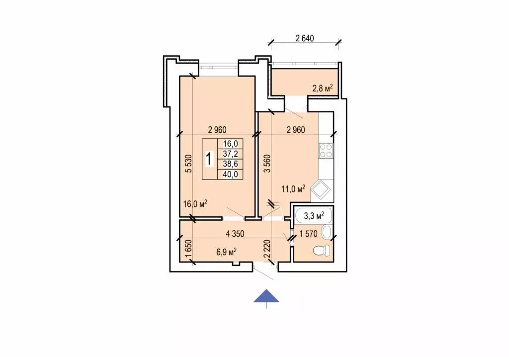 1-комнатная квартира: Энгельс, улица Колотилова, 102 (40 м) - Фото 1