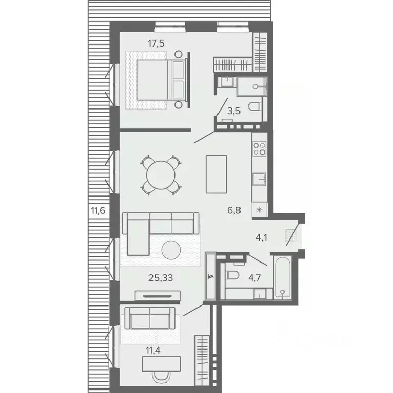 3-к кв. Алтайский край, Барнаул тракт Змеиногорский, 35Б (92.5 м) - Фото 0