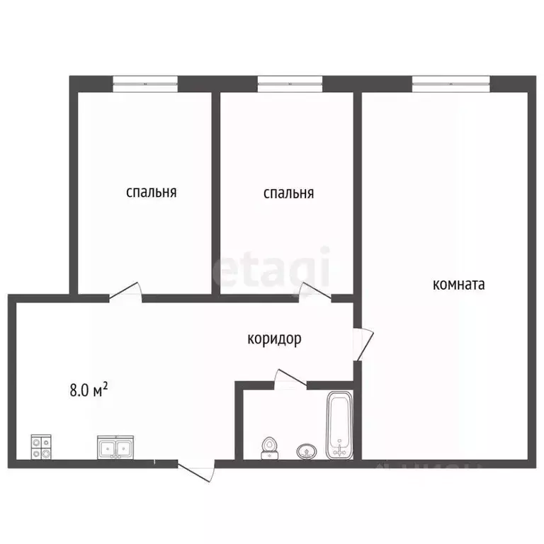 3-к кв. Тверская область, Кимры ул. Ленина, 61 (60.6 м) - Фото 2