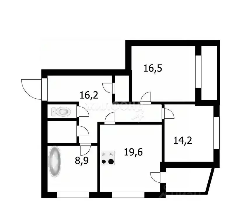 3-к кв. Новосибирская область, Новосибирск ул. Чаплыгина, 98 (84.2 м) - Фото 0