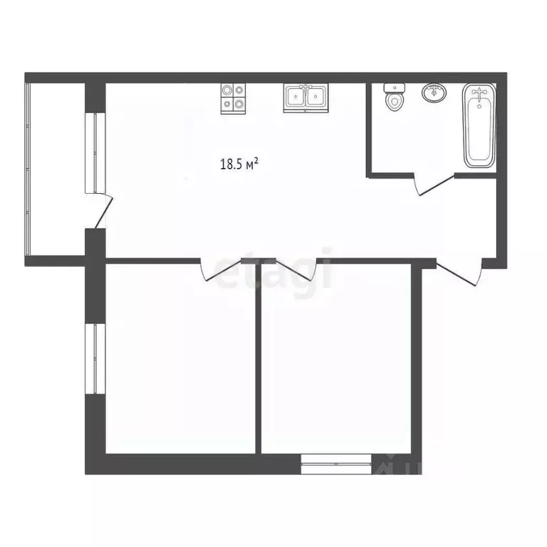 2-к кв. Белгородская область, Белгород ул. Костюкова, 11В (60.0 м) - Фото 2