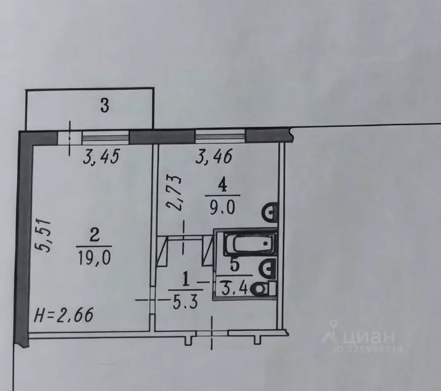 1-к кв. Омская область, Омск ул. Завертяева, 7к4 (36.7 м) - Фото 2
