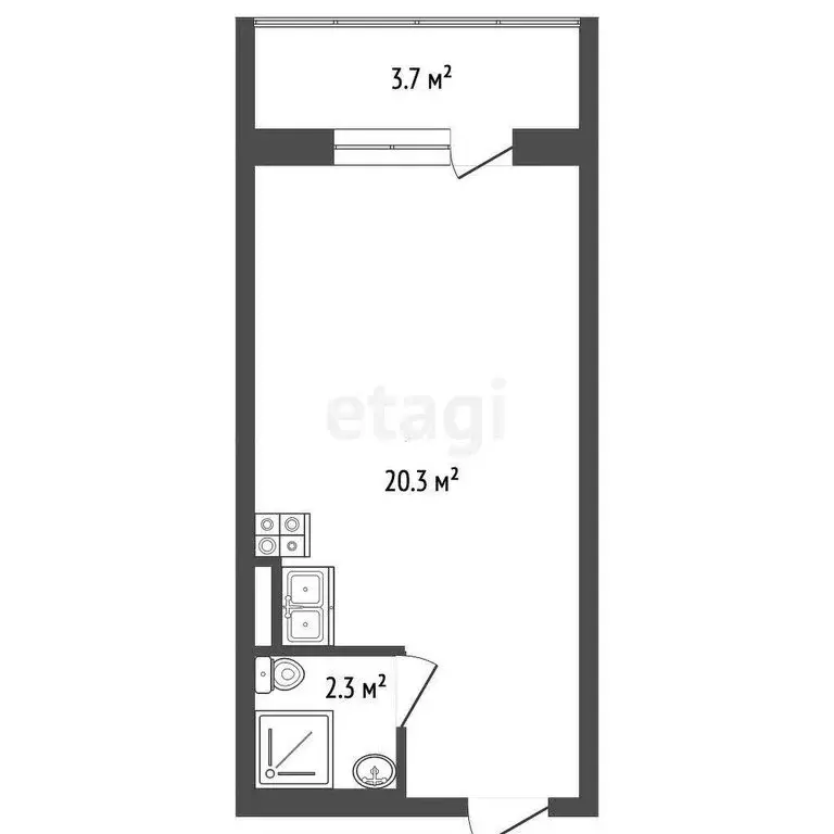Квартира-студия: Саранск, Арзамасская улица, 3 (24 м) - Фото 1