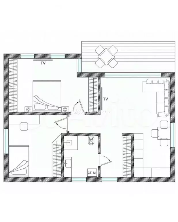 Дом в Крым, Симферопольский район, Трудовское с/пос, Бытовик-Северный ... - Фото 2