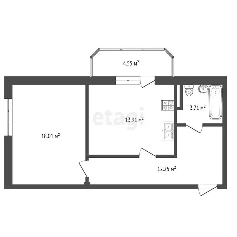 1-комнатная квартира: Чебоксары, микрорайон Новый Город, Новогородская ... - Фото 1