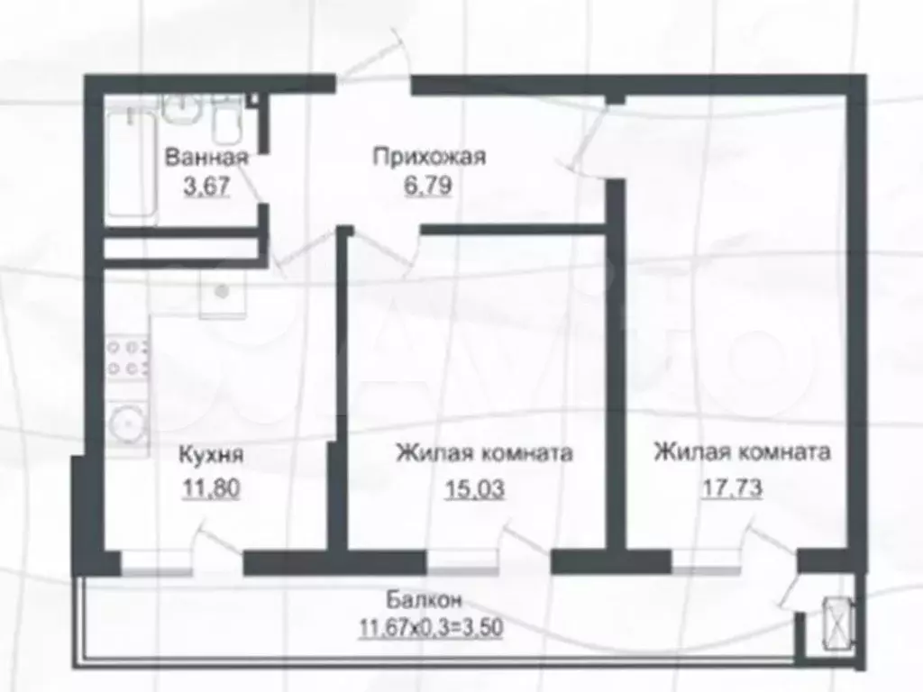 2-к. квартира, 60 м, 7/16 эт. - Фото 0