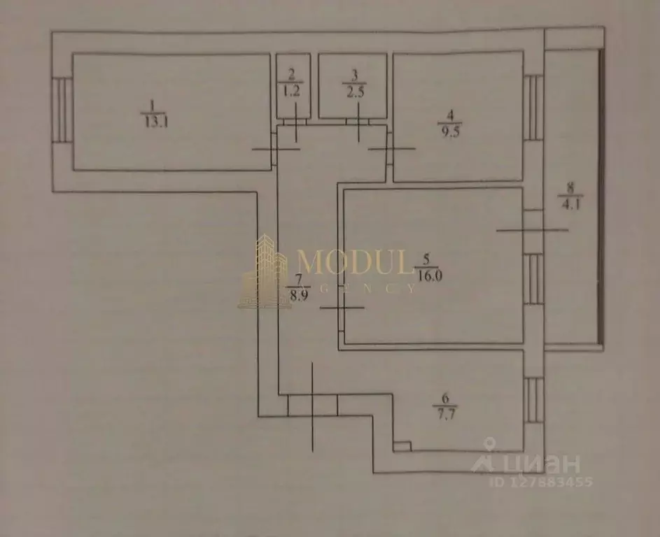 3-к кв. Татарстан, Казань пос. Дербышки, ул. Мира, 43 (59.8 м) - Фото 2