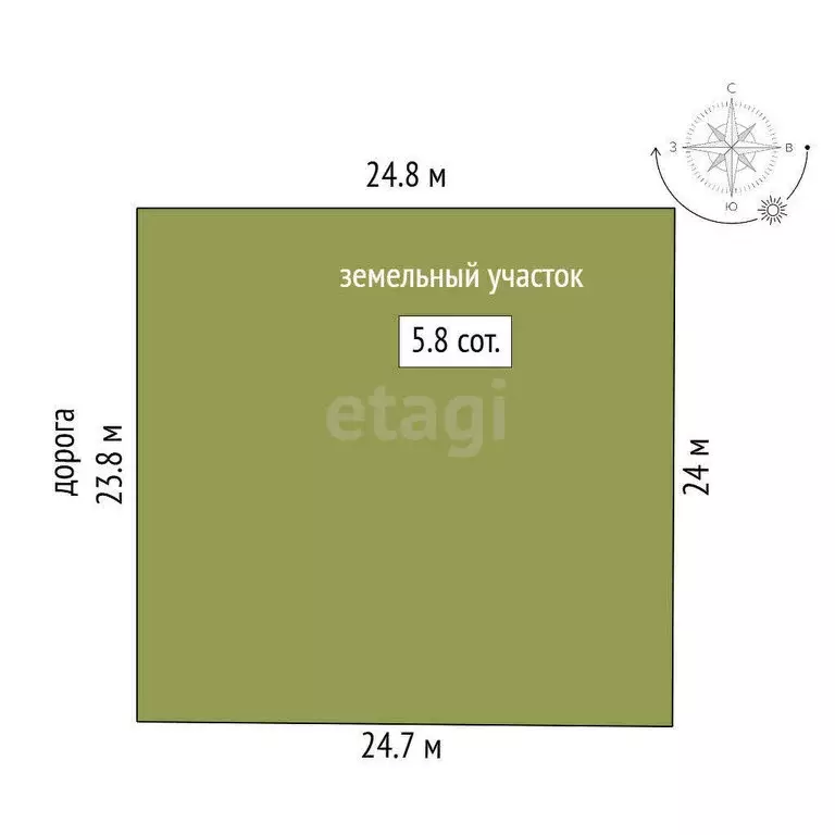 Участок в Трудовское сельское поселение, СПК Пневматика-2 (5.82 м) - Фото 1