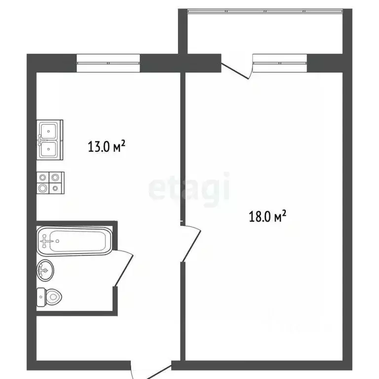 1-к кв. Самарская область, Волжский район, Лопатино с/пос, пос. ... - Фото 1