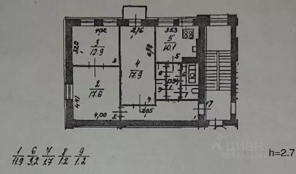 3-к кв. Санкт-Петербург Новочеркасский просп., 11к2 (77.7 м) - Фото 2