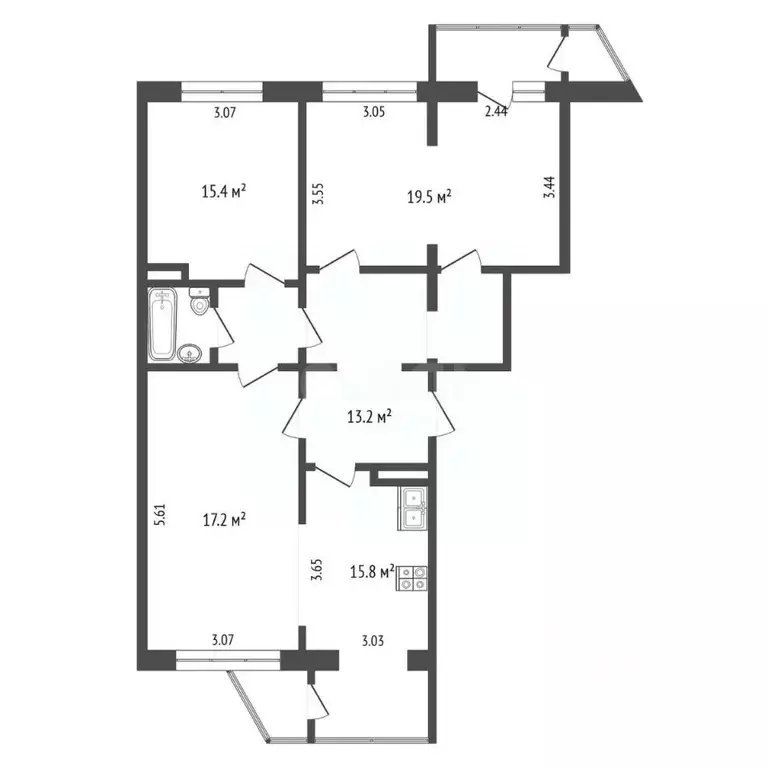 3-к кв. Камчатский край, Петропавловск-Камчатский ул. Ларина, 16/1 ... - Фото 2
