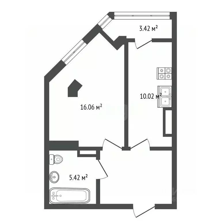 1-к кв. Севастополь ул. Александра Маринеско, 1Бк3 (39.7 м) - Фото 2