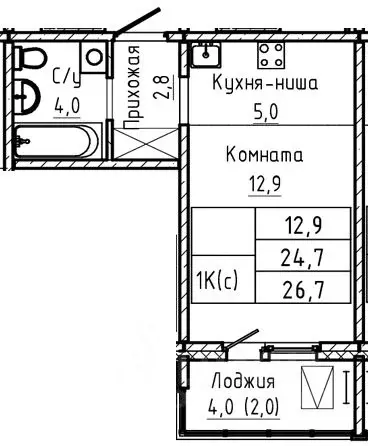 1-к кв. Алтайский край, Барнаул тракт Павловский, 196Ак1 (26.7 м) - Фото 1