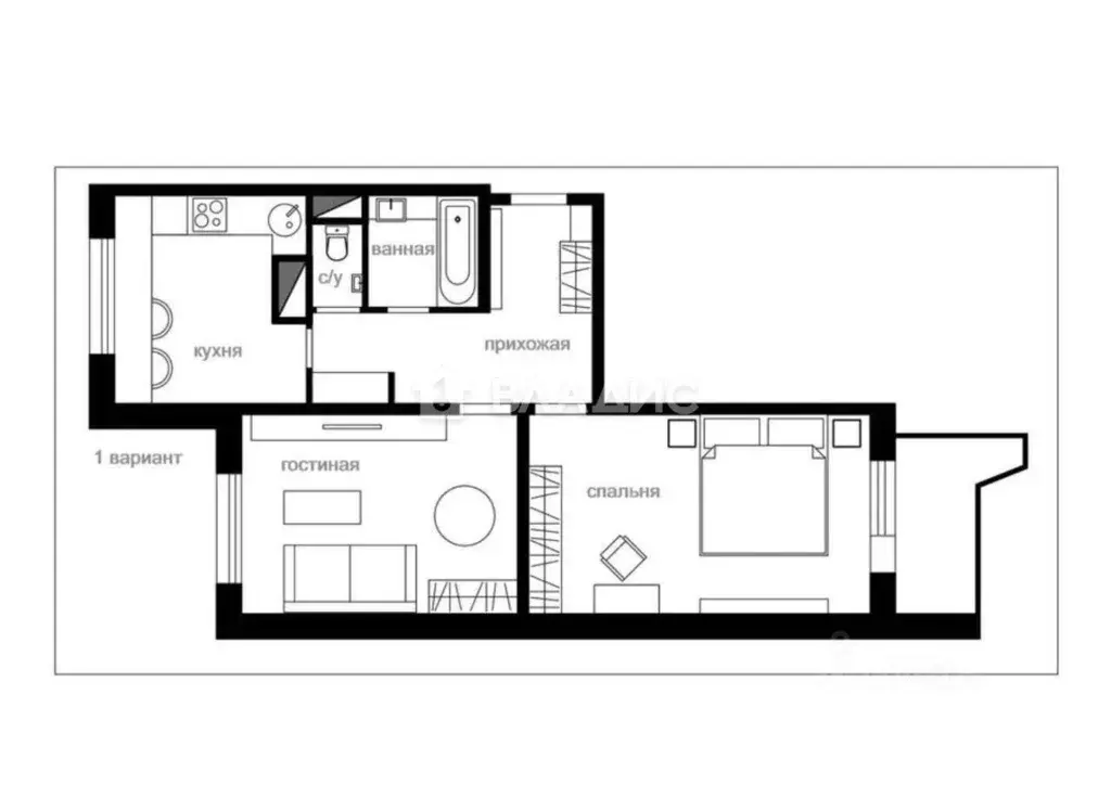 2-к кв. Москва Кунцевская ул., 4К1 (56.0 м) - Фото 1