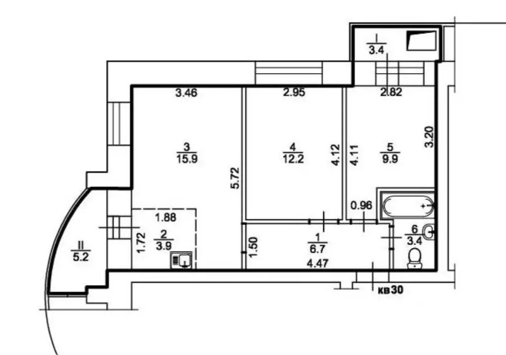 2-к кв. Томская область, Томск ул. Максима Горького, 66 (52.0 м) - Фото 1