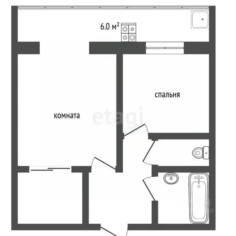 2-к кв. Тюменская область, Тюмень ул. Муравленко, 15 (30.0 м) - Фото 1