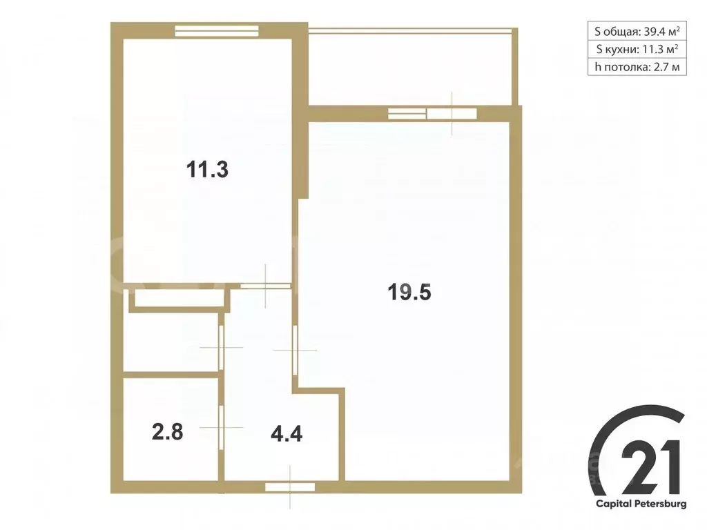 1-к кв. Санкт-Петербург Ленинский просп., 68 (39.4 м) - Фото 2