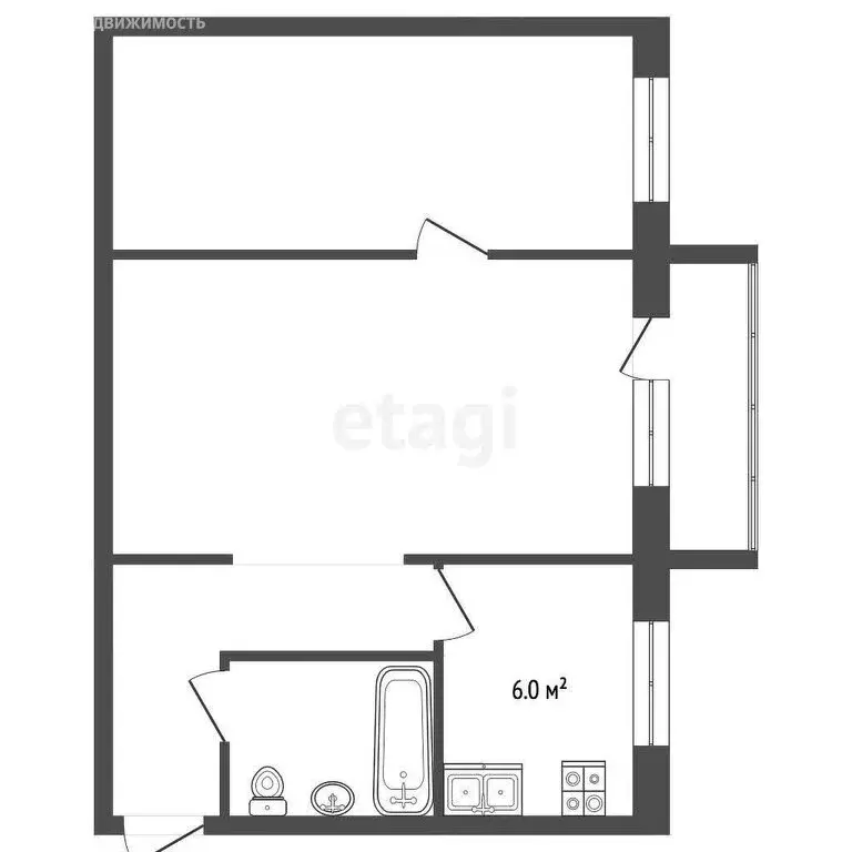 2-комнатная квартира: Воскресенск, улица Мичурина, 9 (46 м) - Фото 0