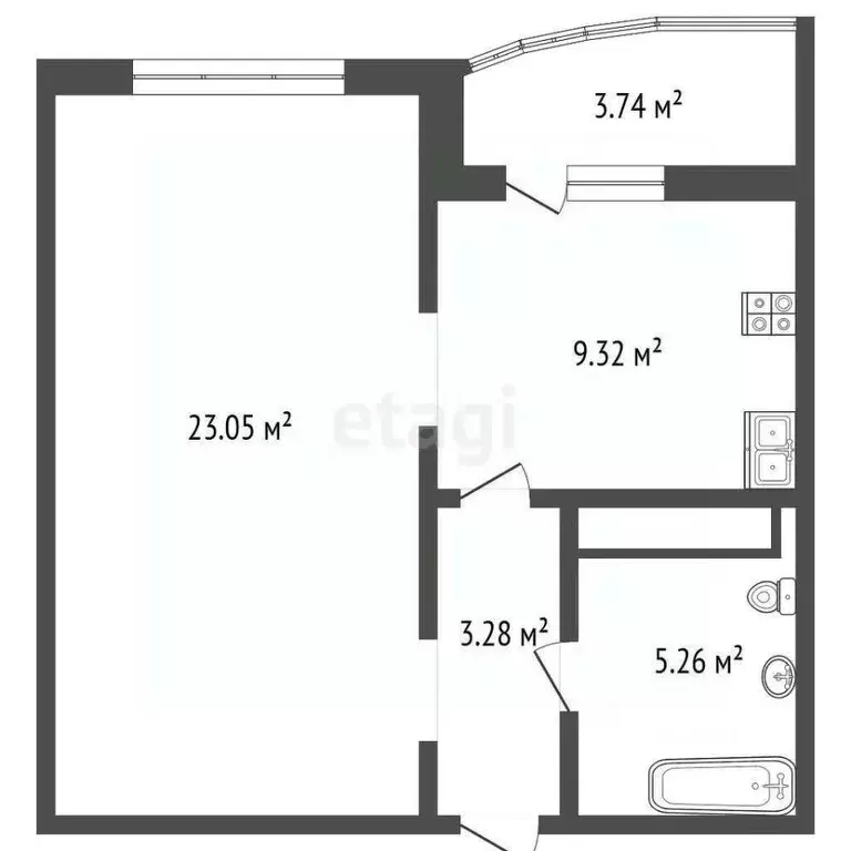 1-к кв. Тюменская область, Тюменский район, д. Патрушева ул. Михаила ... - Фото 1