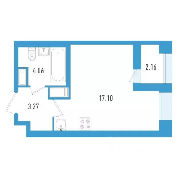 Студия Санкт-Петербург ул. Типанова, 22 (25.51 м) - Фото 0