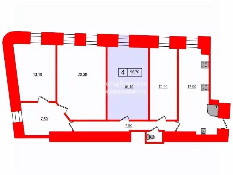 Комната Санкт-Петербург ул. Константина Заслонова, 9/4Б (16.1 м) - Фото 1