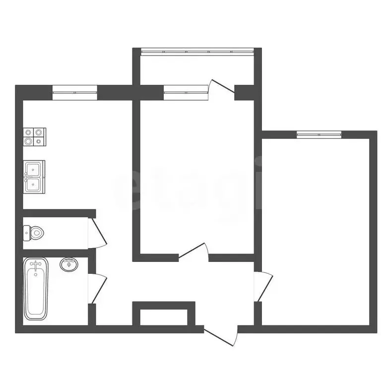2-комнатная квартира: Прокопьевск, улица Гайдара, 26 (51.6 м) - Фото 1
