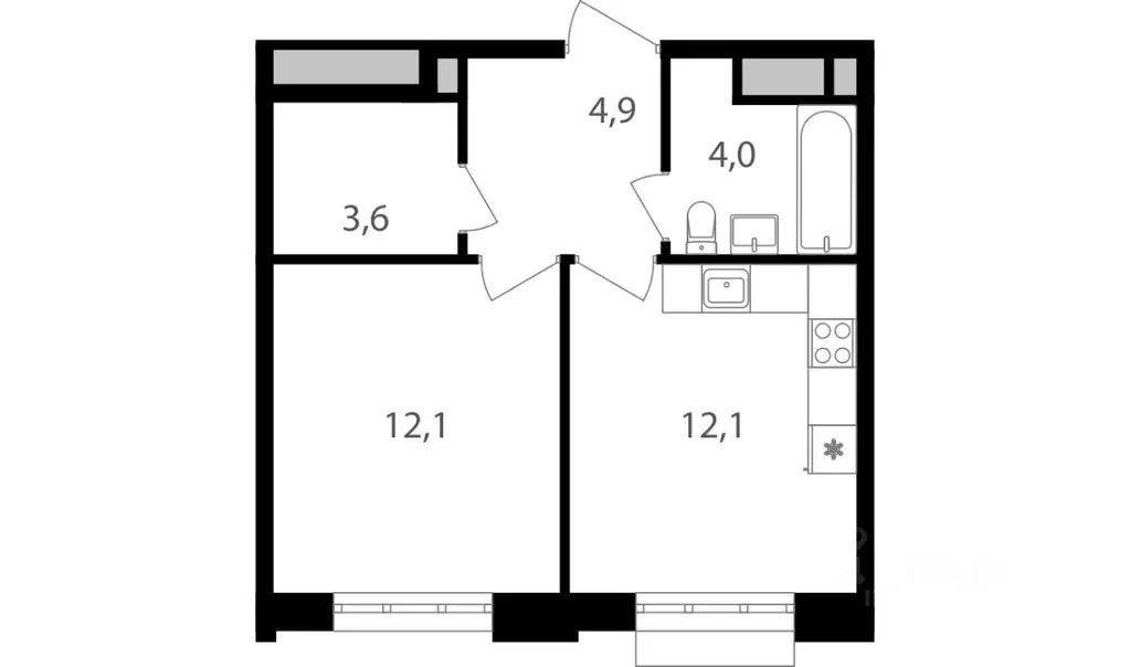 1-к кв. Москва Михалковская ул., 48С4 (36.7 м) - Фото 0