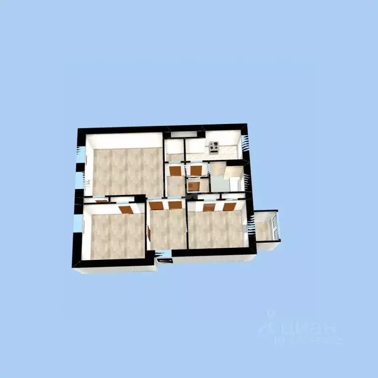 3-к кв. Башкортостан, Уфа Советская ул., 11 (71.0 м) - Фото 2