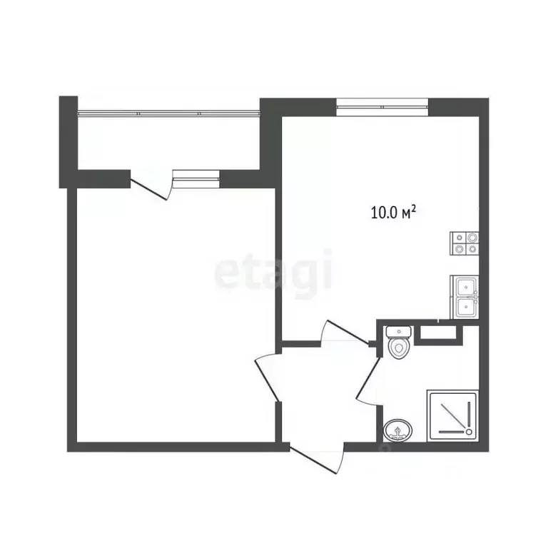 1-к кв. Тюменская область, Тюмень ул. Алматинская, 5 (40.5 м) - Фото 1