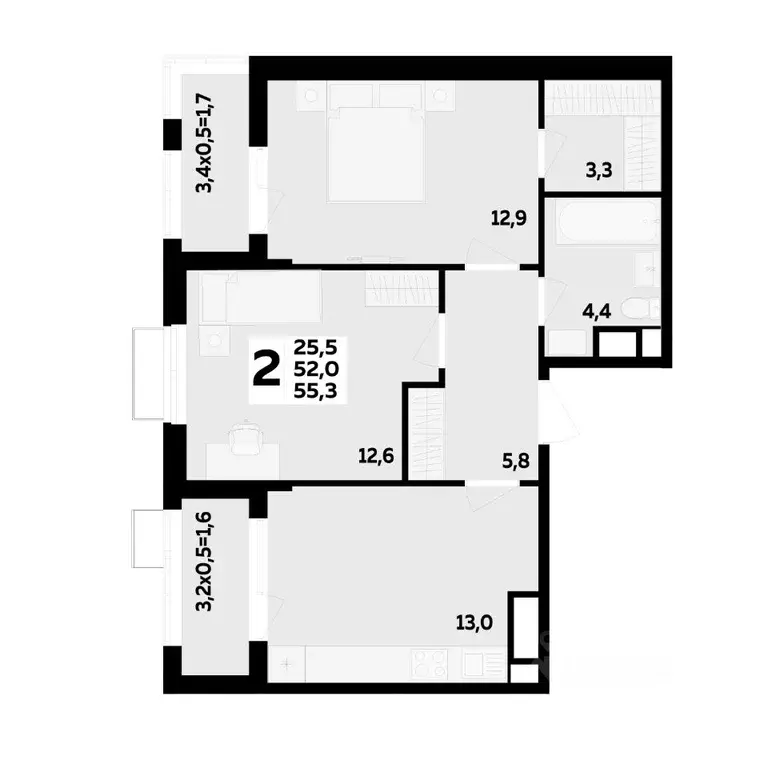 2-к кв. Адыгея, Тахтамукайский район, Старобжегокайское с/пос, Новая ... - Фото 1