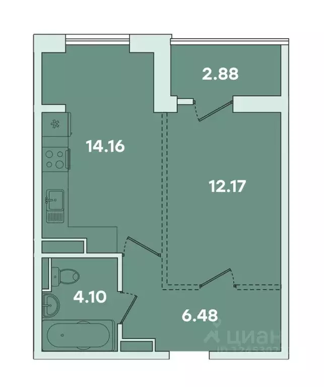 1-к кв. Иркутская область, Иркутск ул. Петрова, 18 (39.79 м) - Фото 0