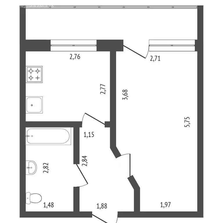 1-комнатная квартира: Тюмень, Станционная улица, 24к1 (49.5 м) - Фото 1