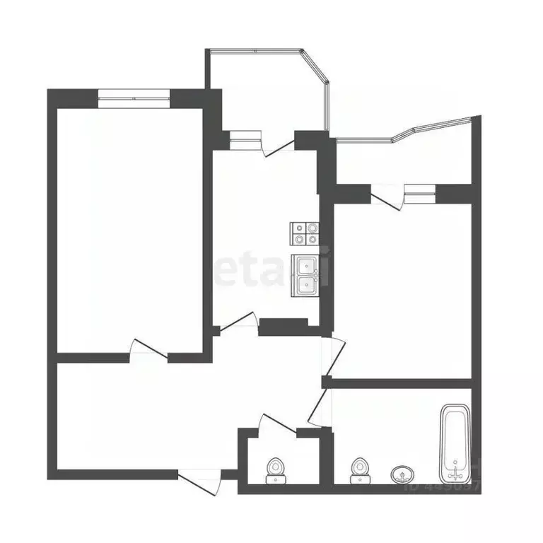 2-к кв. Смоленская область, Смоленск ул. Нормандия-Неман, 7 (66.2 м) - Фото 2