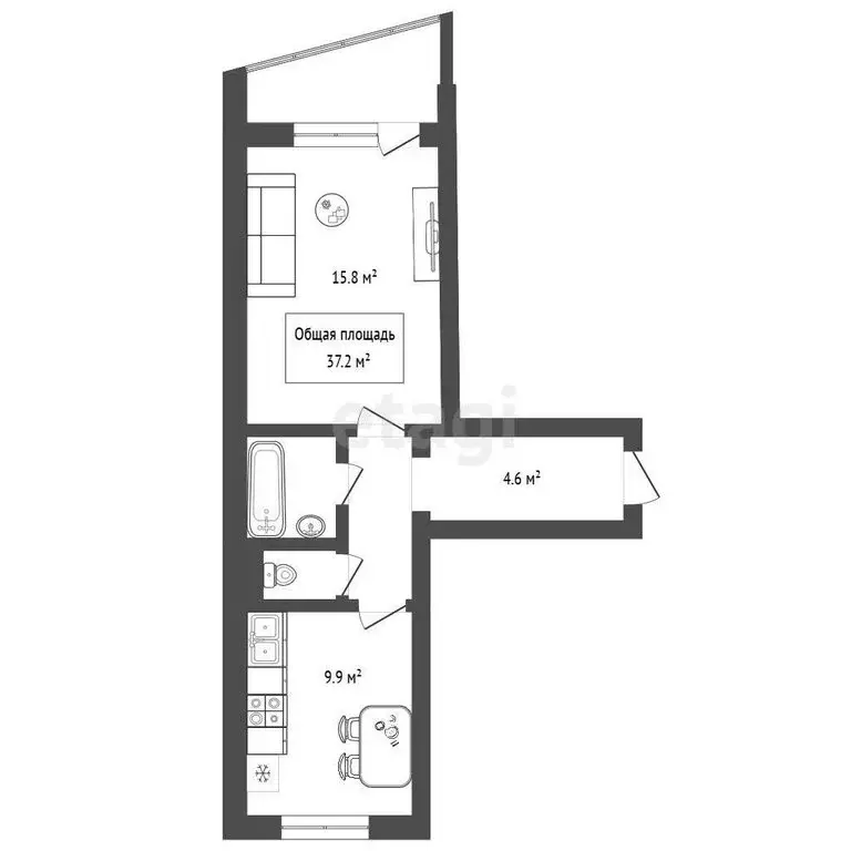 1-комнатная квартира: Новосибирск, улица Титова, 238 (37.2 м) - Фото 0