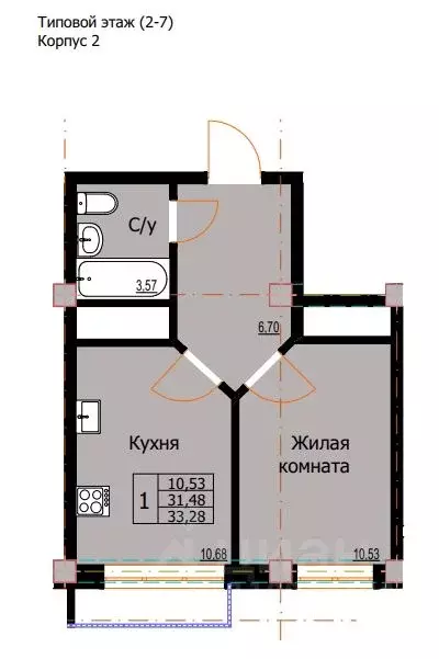 1-к кв. Ставропольский край, Ессентуки  (33.28 м) - Фото 0