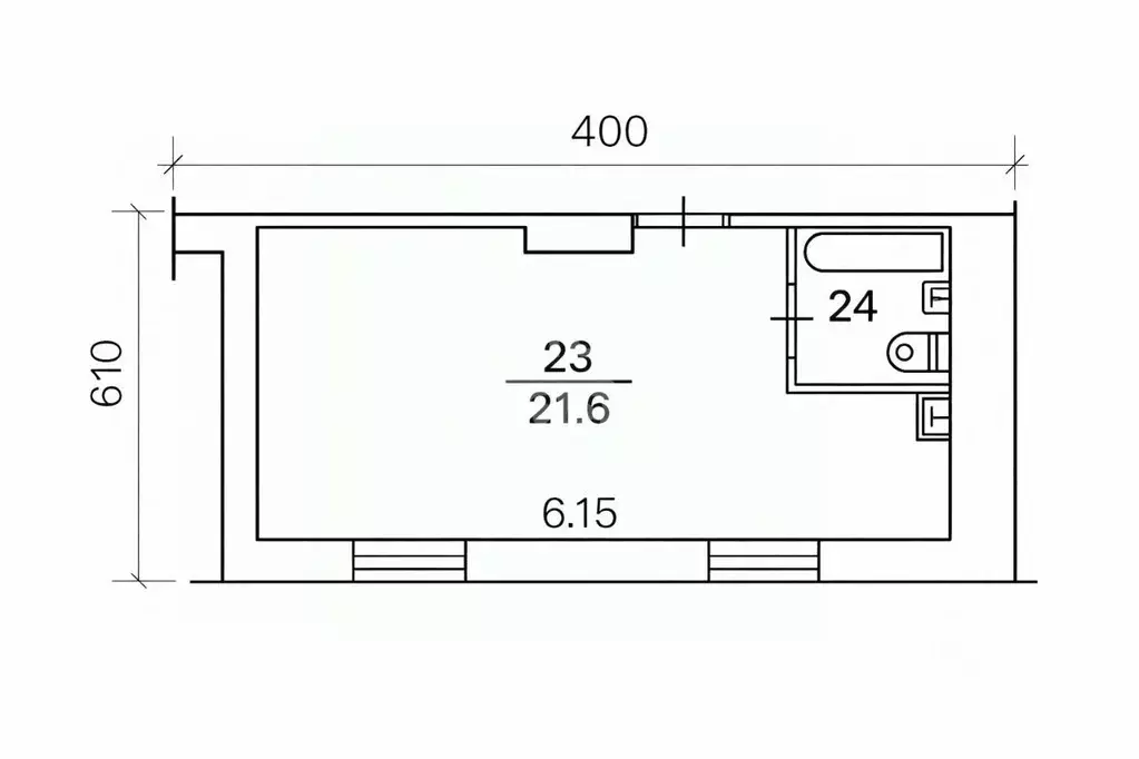 Студия Томская область, Томск Учебная ул., 40 (24.7 м) - Фото 2