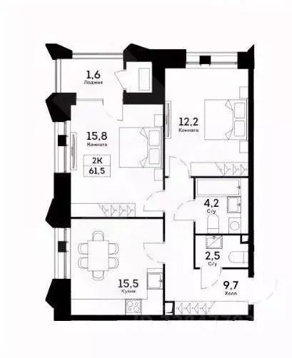 2-к кв. Москва просп. Лихачева, 18к2 (62.0 м) - Фото 2
