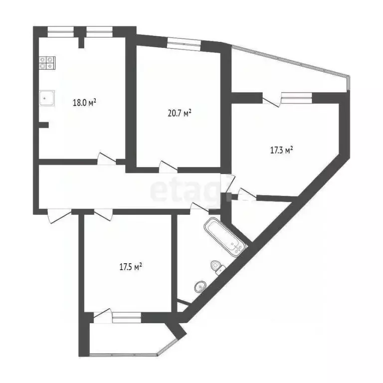 3-к кв. Тюменская область, Тюмень Олимпийская ул., 10 (102.0 м) - Фото 1