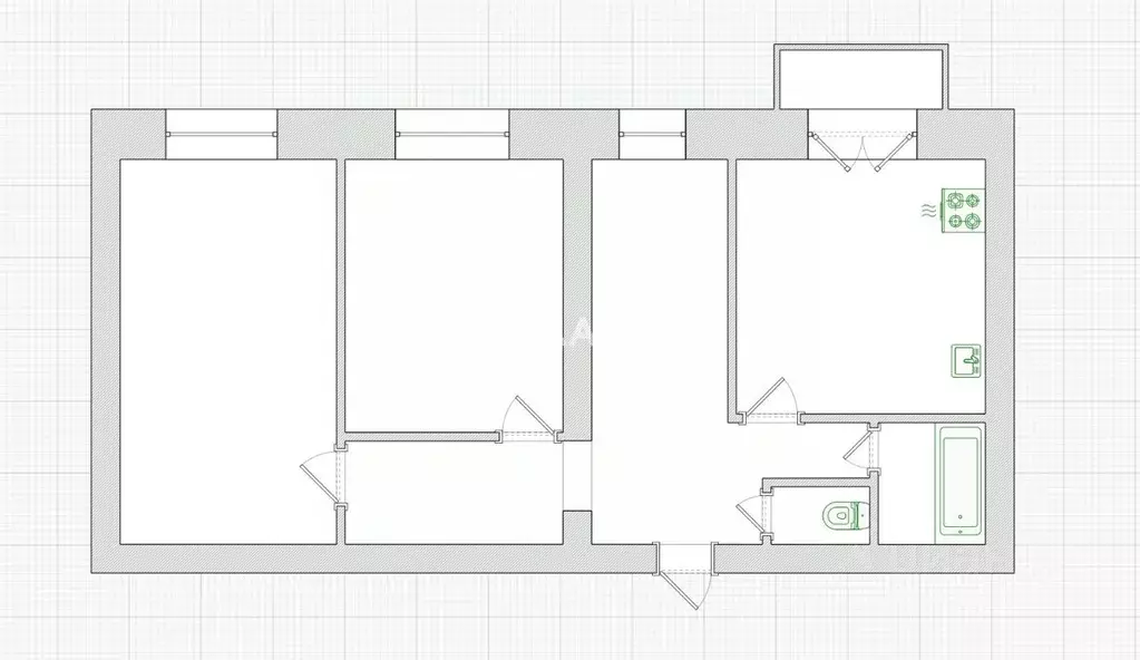 2-к кв. Санкт-Петербург ул. Седова, 97К3 (61.3 м) - Фото 2