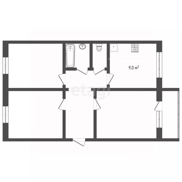 3-к кв. Коми, Сыктывкар Октябрьский просп., 200 (68.4 м) - Фото 2