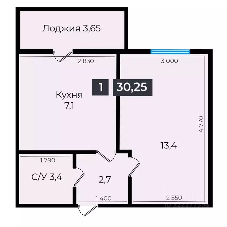1-к кв. Ставропольский край, Ставрополь ул. Южный обход, 53В (30.25 м) - Фото 1