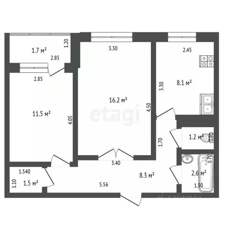 2-к кв. Башкортостан, Аургазинский район, с. Толбазы ул. Химиков, 35 ... - Фото 2