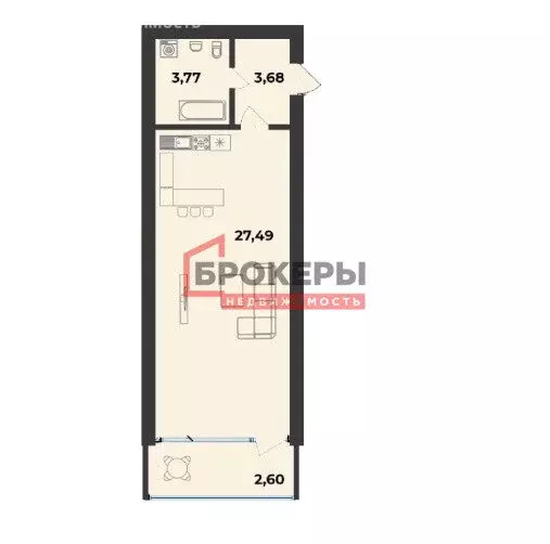 Квартира-студия: Севастополь, ул. Парковая, 13 (37.5 м) - Фото 1