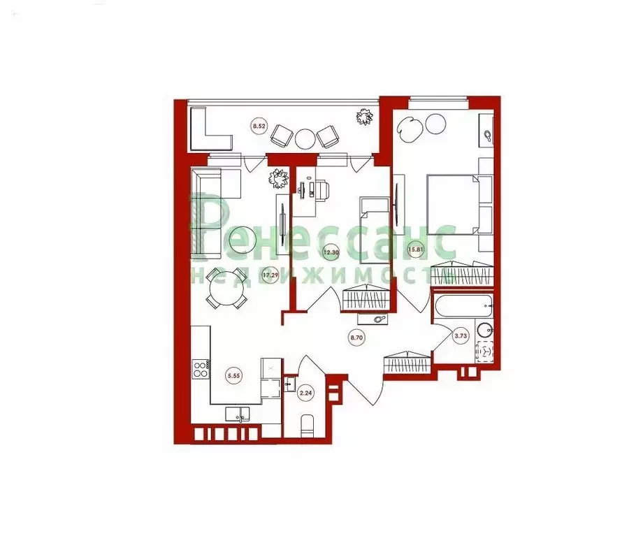 2-к кв. Брянская область, Брянск ул. Горбатова, 18 (71.0 м) - Фото 1