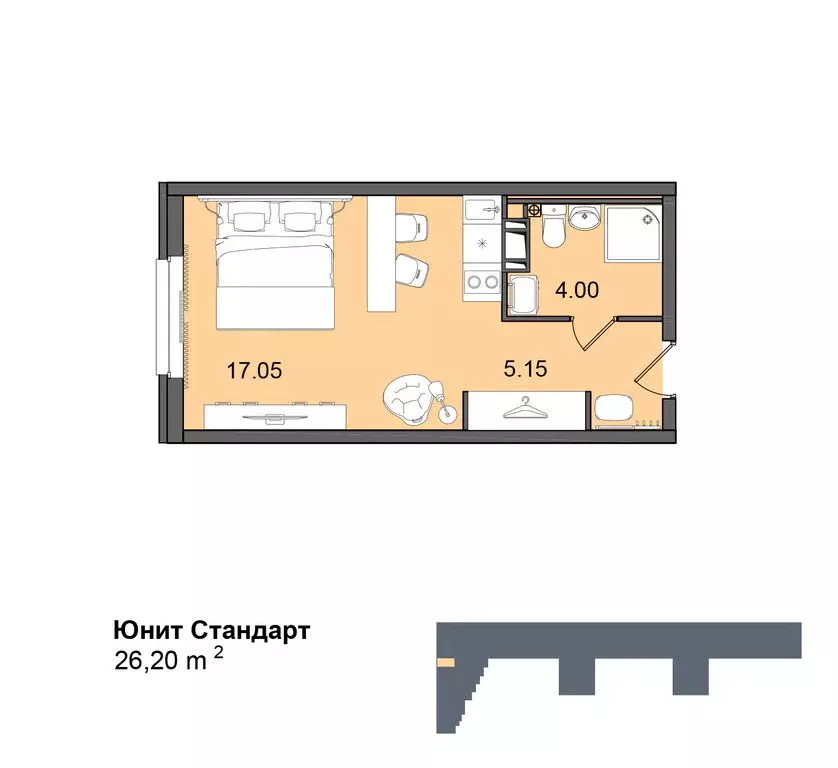 Квартира-студия: Санкт-Петербург, Витебский проспект, 99к1 (26.2 м) - Фото 0