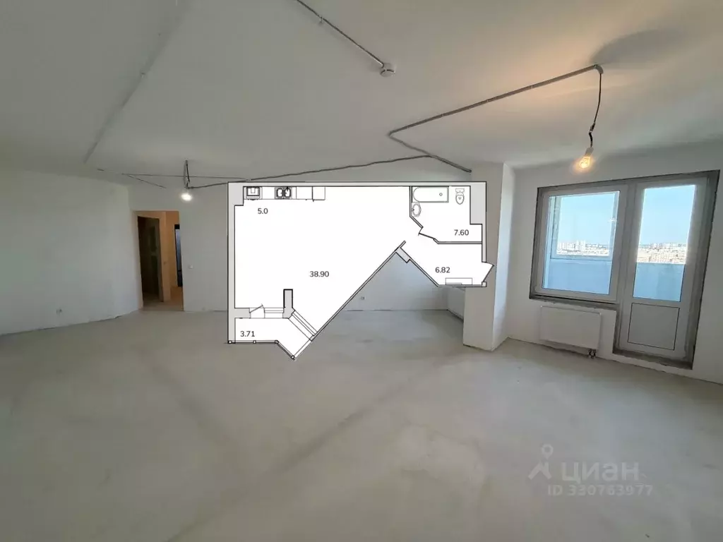 Студия Санкт-Петербург ул. Руднева, 18 (62.0 м) - Фото 1